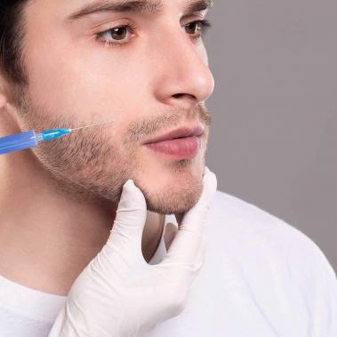 aplicação de ácido hialuronico em homens