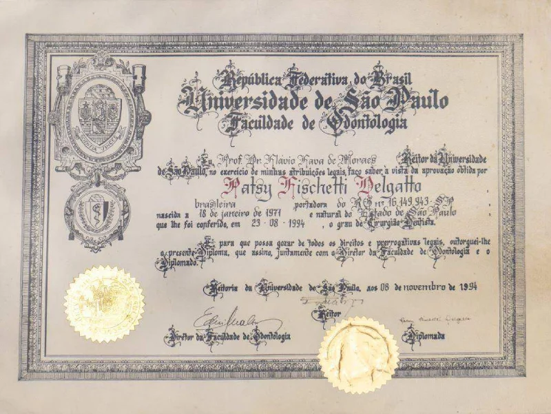 certificado-cirurgiao-dentista-faculdade-odontologia-unifesp-br-patsy-delgatto