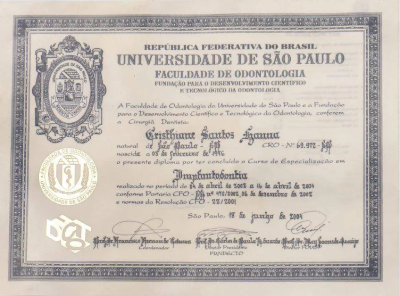 certificado-especializacao-implantologia-faculdade-odontologia-unifesp-br-cristhiane-hanna